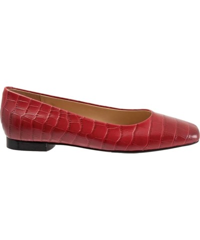 Women's Flats Red Croco $44.40 Loafers & Slip-Ons