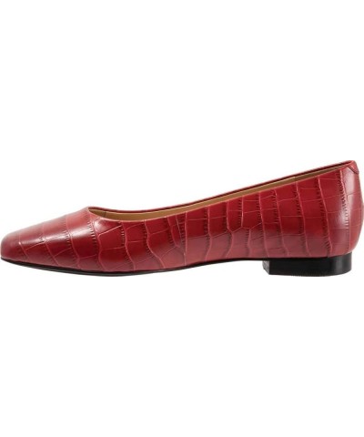 Women's Flats Red Croco $44.40 Loafers & Slip-Ons