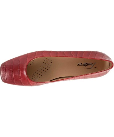 Women's Flats Red Croco $44.40 Loafers & Slip-Ons