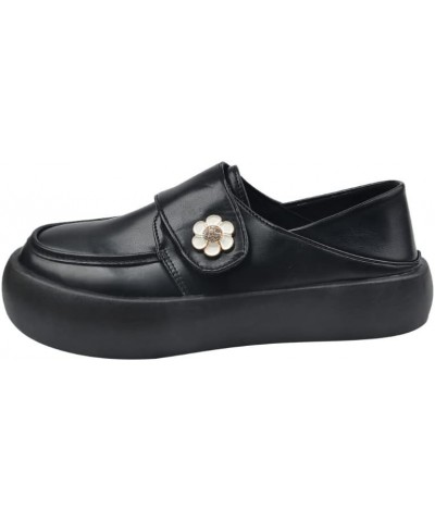 Female Round Toe Flat Rubber Non-Slip Outsole Comfortable Small White Shoes (6,Black) $15.12 Flats