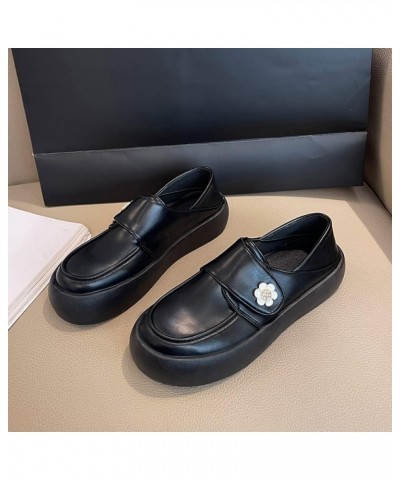 Female Round Toe Flat Rubber Non-Slip Outsole Comfortable Small White Shoes (6,Black) $15.12 Flats