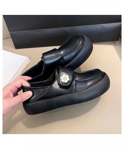 Female Round Toe Flat Rubber Non-Slip Outsole Comfortable Small White Shoes (6,Black) $15.12 Flats