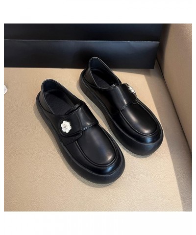 Female Round Toe Flat Rubber Non-Slip Outsole Comfortable Small White Shoes (6,Black) $15.12 Flats