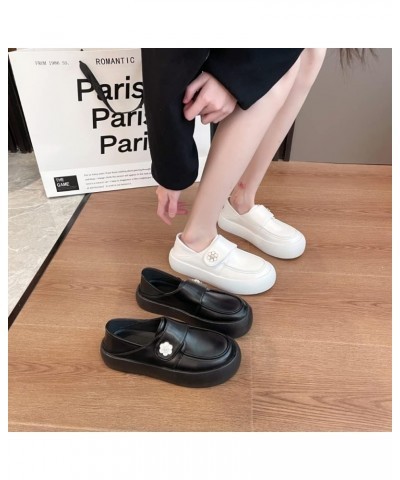 Female Round Toe Flat Rubber Non-Slip Outsole Comfortable Small White Shoes (6,Black) $15.12 Flats