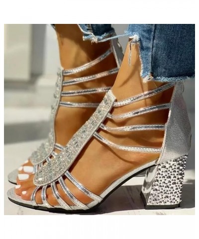 Women's Flat Platform Sandals Strappy Comfortable Wedge Sandals Strappy Sandals Dress Shoes Beach Sandals Shoes Silver $13.52...