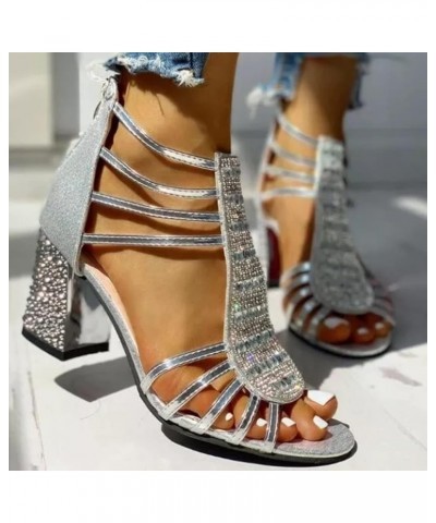 Women's Flat Platform Sandals Strappy Comfortable Wedge Sandals Strappy Sandals Dress Shoes Beach Sandals Shoes Silver $13.52...