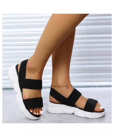 Platform Heels For Women Wedges Heels Bootie Dressy Platform Women Sandals For Women Heeled Sandals Size 11 W G-black $10.44 ...