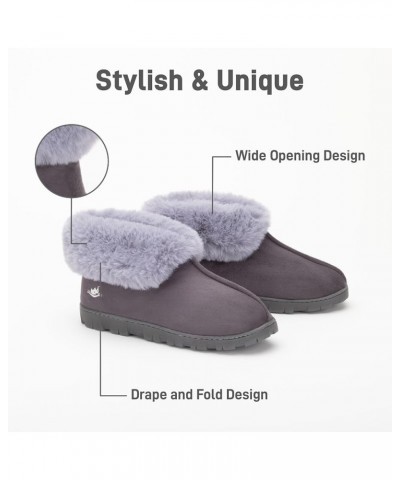 Women's Luxury Micro Suede Faux Fur Fleece Lining Slippers Bootie with Cozy High Density 80-D Memory Foam, Winter Warm Breath...