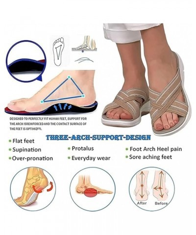 Heccie Orthopedic Sandals for Women, Damping Sole Upgradation Stretch Lightweight Orthopedic Sandals Beige $11.03 Sandals