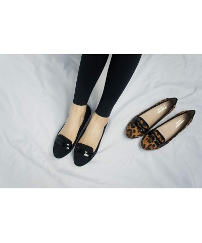 Women's Penny Loafer Round Toe Casual Flat Shoes Faux Suede Black Penny $16.23 Loafers & Slip-Ons