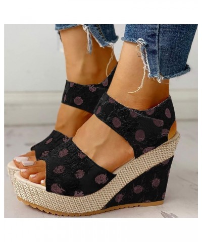 Teen Girls Errands Slippers Fashion Spring Summer Women Sandals Thick Sole Wedge High Heel Fish Mouth Open Toe Black $18.72 S...