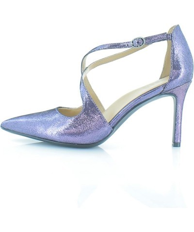 Women Anne Pumps Purple Metallic Leather $16.43 Pumps