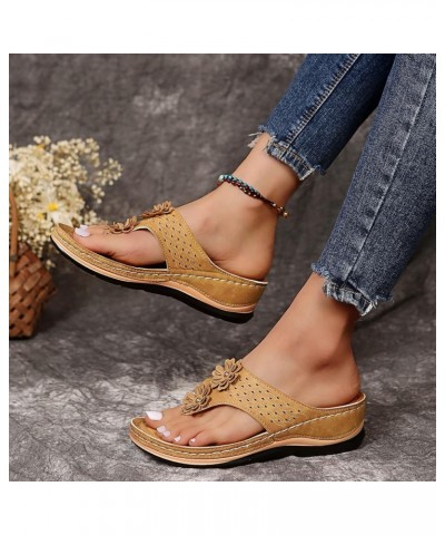 Block Heels for Women Platform Espadrille Sandals Block Heel Open Toe Elastic Strap Braided Flats Sandal 157-hyems-6-khaki $1...