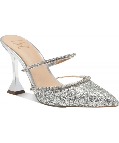 Womens Gylana Glitter Block Heels Silver Glitter $30.24 Pumps