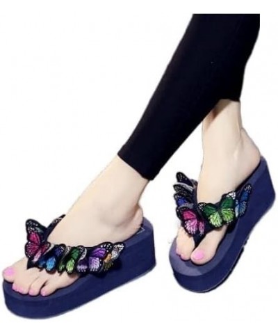 Summer Shoes Comfortable Sandals Women Platform Sandals Flip Flops Shoes Woman Sandals Slippers Women (Color : Blue, Size : 4...