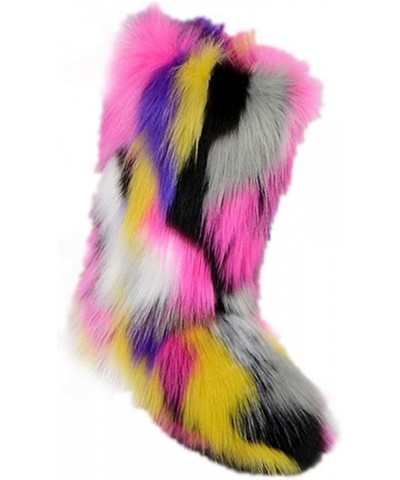 Women Faux Fur Snow Boot with Fur Lining Plus Size Winter Warm Outdoor Furry Fluffy 2020 Fashion Multicolored 4 $33.04 Boots