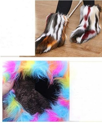 Women Faux Fur Snow Boot with Fur Lining Plus Size Winter Warm Outdoor Furry Fluffy 2020 Fashion Multicolored 4 $33.04 Boots