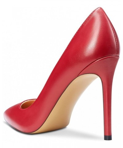 Women Stiletto High Heel Close Pointed Toe Pumps Slip-on Wedding Sexy Dress Shoes Red a $31.15 Pumps