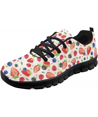 Women's Play Canvas Sneaker Slip On Tennis Shoes Strawberry Blueberry Blackberry $17.64 Athletic Shoes