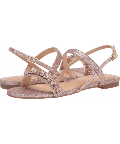 Osmond Crystal Flat Sandal Rose Gold $22.00 Sandals