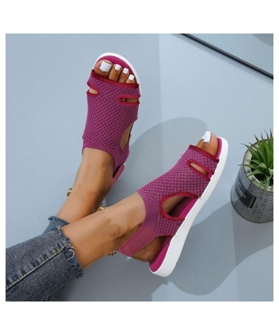 Platform Shoes Gold Wedges sandals For Women Platform sandals Women Black Slip On sandals Women Heeled Beach sandals F Purple...