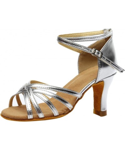 Women Fashion Sandals Dancing Shoes Prom Latin Ballroom Salsa Dance Women's sandals Low Heel Sandals for Women Silver $9.89 S...