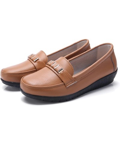 Women Slip-On Platform Loafers, Women's Fashion Slip-On Sneaker Casual Flat Loafers Brown $22.03 Loafers & Slip-Ons