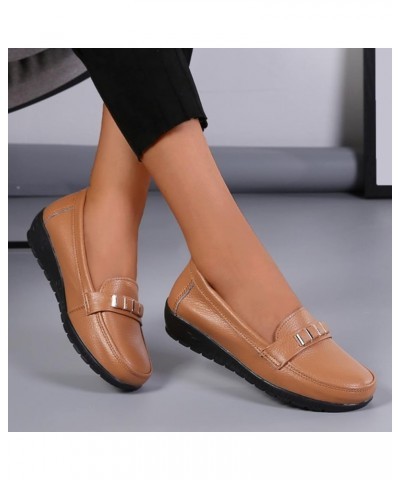 Women Slip-On Platform Loafers, Women's Fashion Slip-On Sneaker Casual Flat Loafers Brown $22.03 Loafers & Slip-Ons