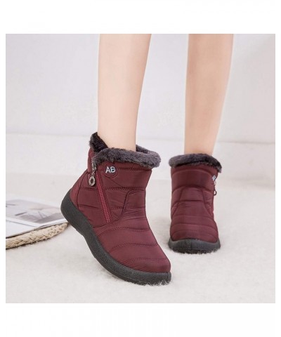 Snow Boot for Women with Zipper Woman Snow Boots Slip on Women's Winter Boots White Color Outdoor Boots Women Waterproof Wate...