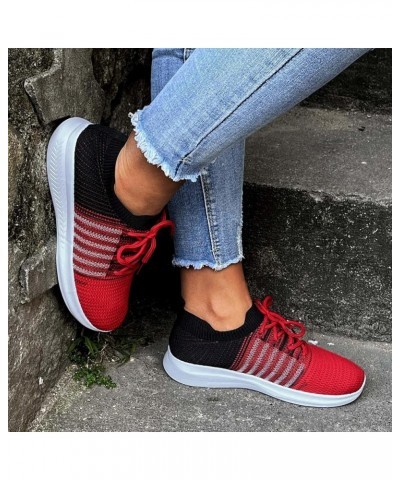 Women's Fashion Sneakers Women's Athletic Road Running Lace up Walking Shoes Comfort Lightweight Sneakers Breathable Mesh Spo...