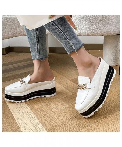 Women Ankle Strap Elastic Strappy Wedge Sandals Beach Casual Comfy Flats Flatform Platform Slip On Sandals 100-ibzwp-f-white ...