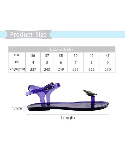 Womens Jelly Sandals Bow Flat Sandals Open Toe Flip-Flops Summer Comfortable Slippers Outdoor Beach Shoes Non-Slip-A5||EU41/U...