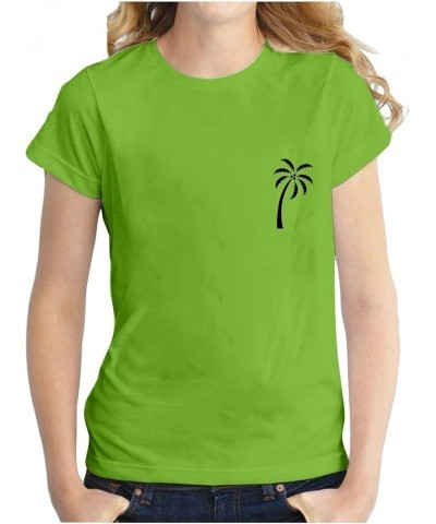 Sun Sand Beach Tshirt for Women Summer Coconut Tree Graphic Casual Short Sleeve Loose Fashion Fit Casual Shirts Green $10.60 ...