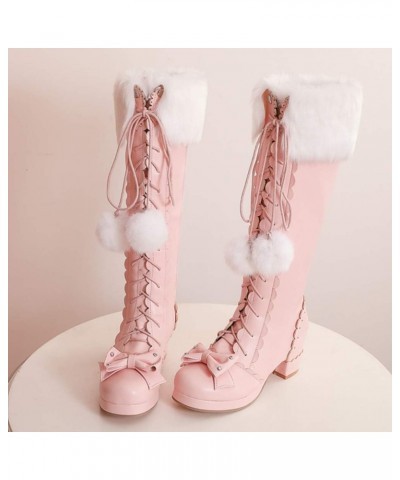 Plus Size Long Boots 1 Pink $30.50 Boots