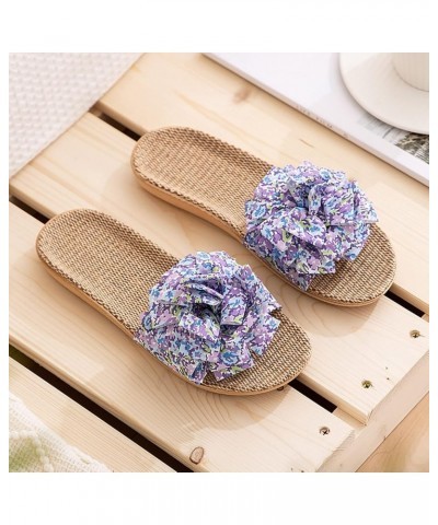 Lace up Platform Sandals for Women Slippers For Women Female Flower Decoration Upper 6pm Shoes Women Sandals Blue $9.76 Sandals