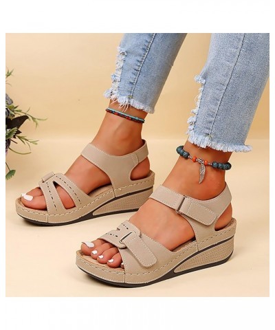 Black Platform Heels Black Wedges Boots For Women Platform Sandals Women Wide Feet Woman Sandals Heeled Khaki-i $14.24 Sandals