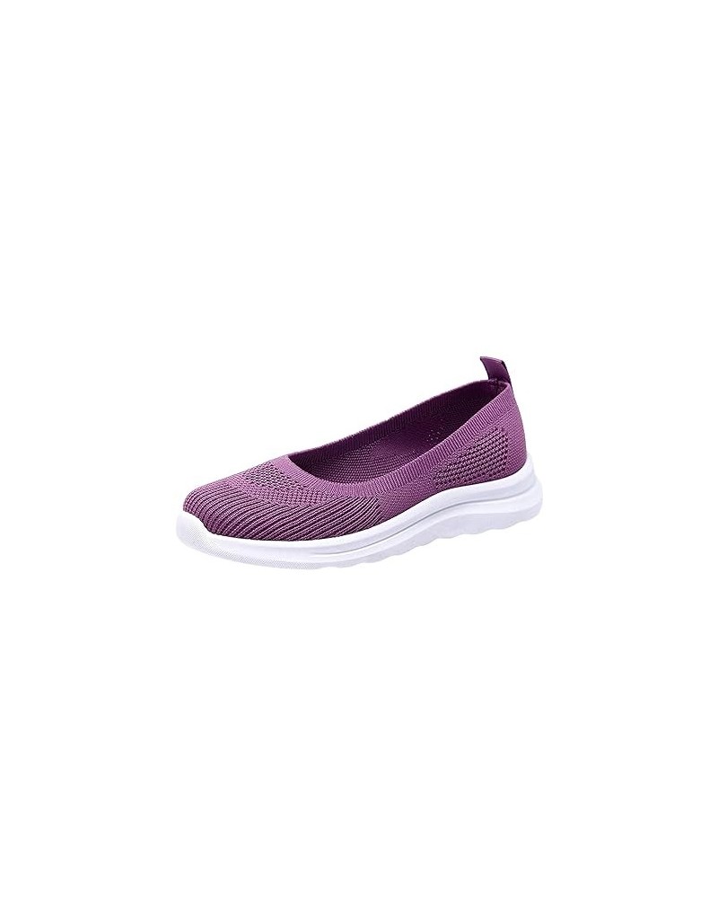 Womans Arch Support Walking Shoes Mesh Color Breathable Outdoor Solid Sports Shoes Shoes Running Women (Purple, 7.5) 8 Purple...