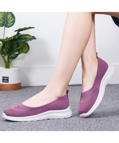 Womans Arch Support Walking Shoes Mesh Color Breathable Outdoor Solid Sports Shoes Shoes Running Women (Purple, 7.5) 8 Purple...