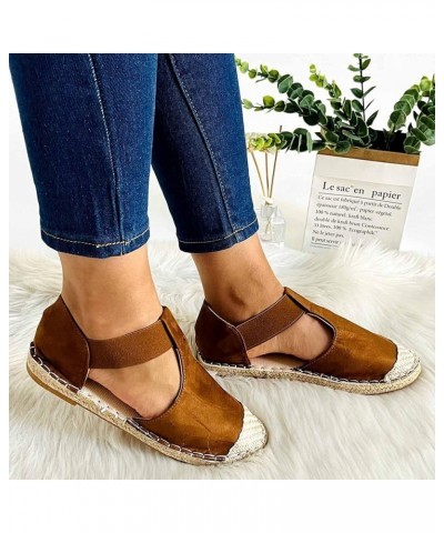 Shoes for Women Shoes Linen Shoes Ladies Bottom Casual Casual Work Flat Women's Sneaker Guards Air 1 Women Brown $14.15 Athle...