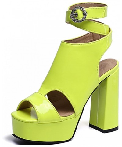 Women Fashion Thick Platforms Sandals with Block Heels for Parties/Dating Green $33.98 Sandals