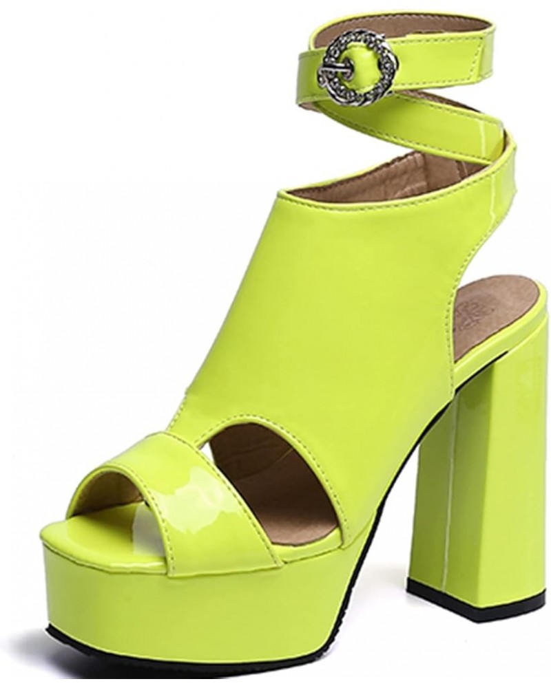 Women Fashion Thick Platforms Sandals with Block Heels for Parties/Dating Green $33.98 Sandals