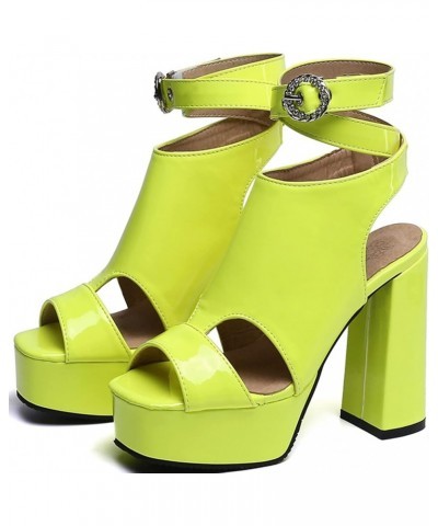 Women Fashion Thick Platforms Sandals with Block Heels for Parties/Dating Green $33.98 Sandals