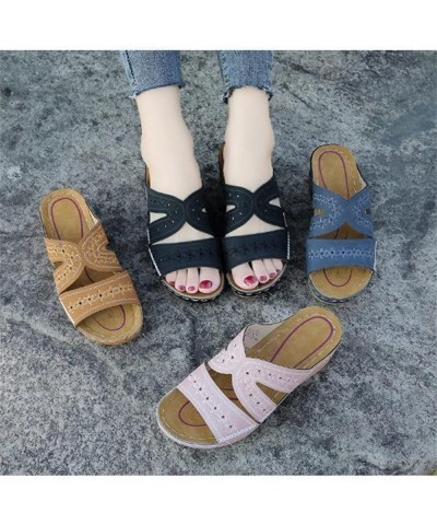 Ladmiple Sandals Women Wedge Comfortable Arch Support Orthopedic Flip Flops Soft Dressy Summer Shoes Orthotic Slides 2024 Bro...