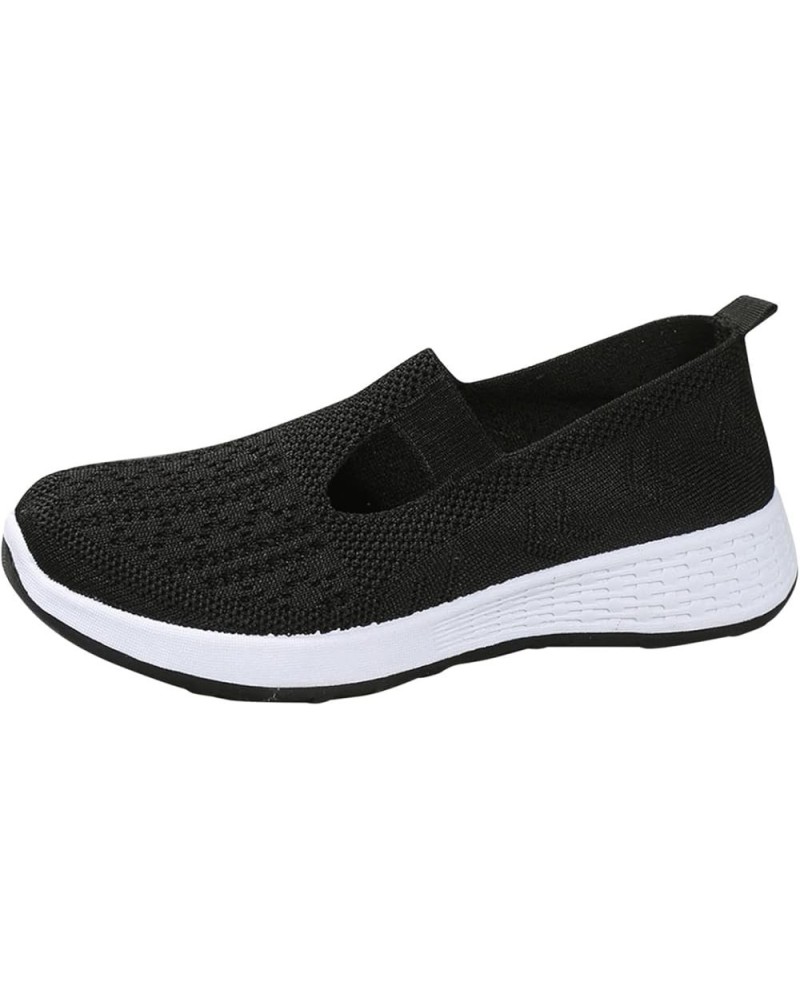 Walking Shoes for Women Wide Width Trainers Mesh Casual Closed Toe Platform Flats Womens Sneakers Size 8 Black $15.04 Athleti...