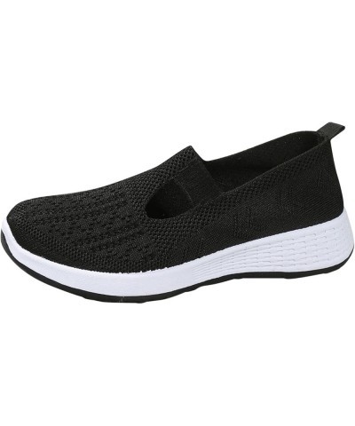 Walking Shoes for Women Wide Width Trainers Mesh Casual Closed Toe Platform Flats Womens Sneakers Size 8 Black $15.04 Athleti...