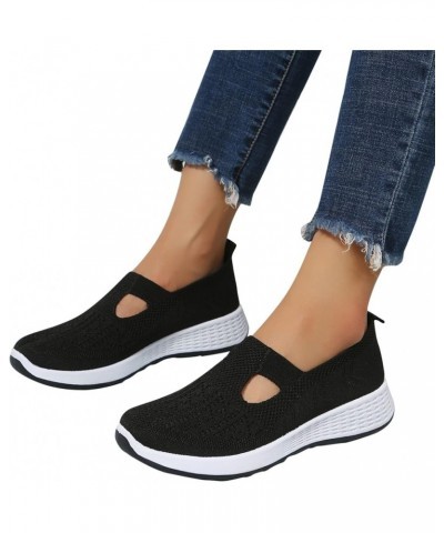 Walking Shoes for Women Wide Width Trainers Mesh Casual Closed Toe Platform Flats Womens Sneakers Size 8 Black $15.04 Athleti...