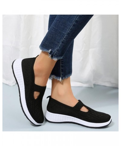 Walking Shoes for Women Wide Width Trainers Mesh Casual Closed Toe Platform Flats Womens Sneakers Size 8 Black $15.04 Athleti...