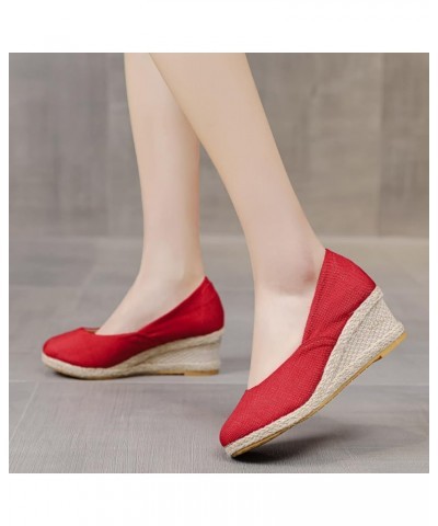 Machine Platform Crowd Wedge Sneakers For Women Platform Boots Sandals Women Comfortable Heeled Sandals For Women Sand Red-a ...