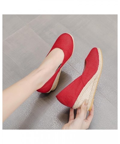 Machine Platform Crowd Wedge Sneakers For Women Platform Boots Sandals Women Comfortable Heeled Sandals For Women Sand Red-a ...