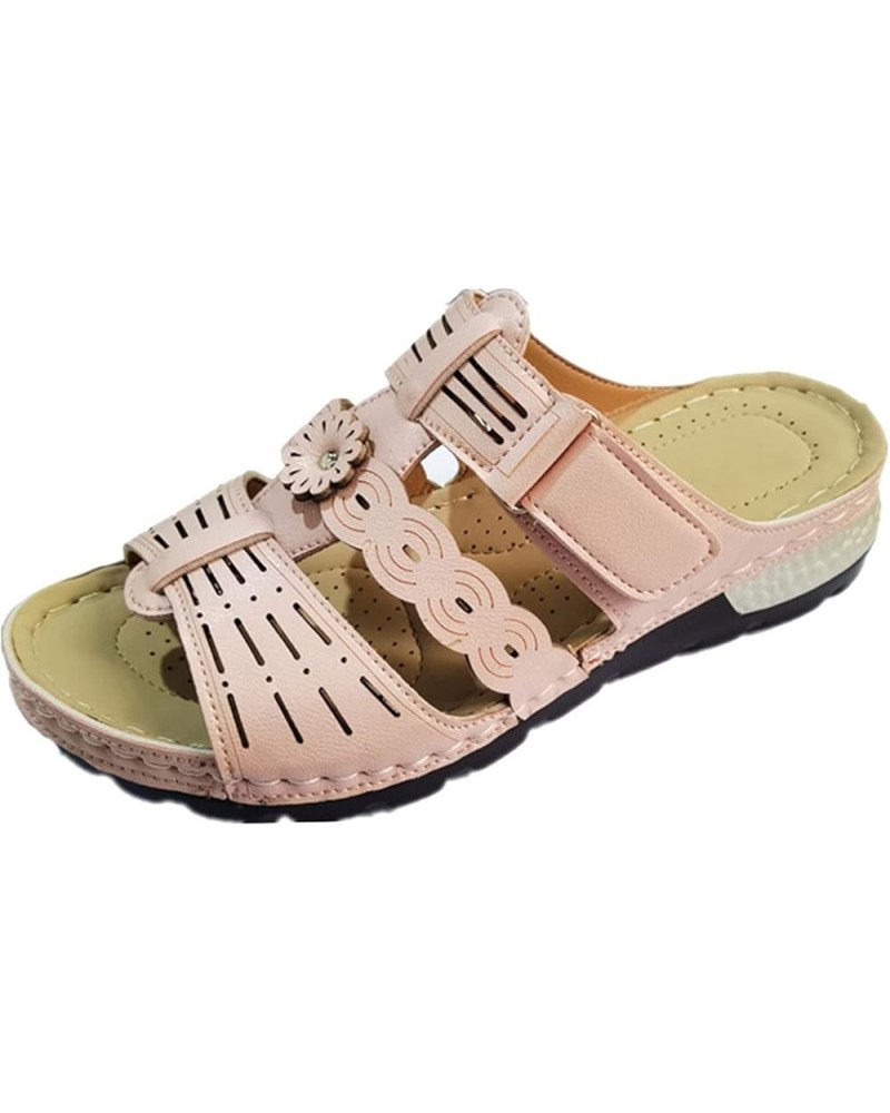 Women's Slip on Slide Sandals Women's Casual Fashion Wedges Shoes Breathable Outdoor Leisure Slippers Women's Slipper (Pink, ...